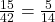 \frac{15}{42}=\frac{5}{14}\)