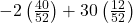 -2\left(\frac{40}{52}\right)+30\left(\frac{12}{52}\right) 