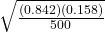 \sqrt{\frac{(0.842)(0.158)}{500}}