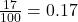  \frac{17}{100} = 0.17 