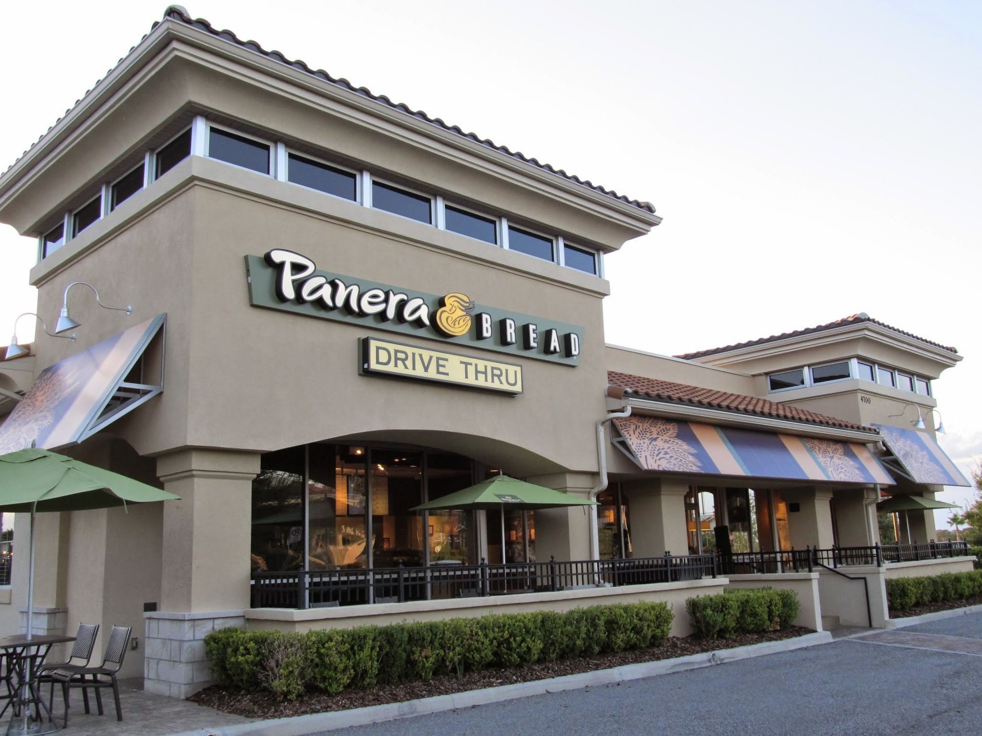 Outside view of a Panera Bread restaurant.
