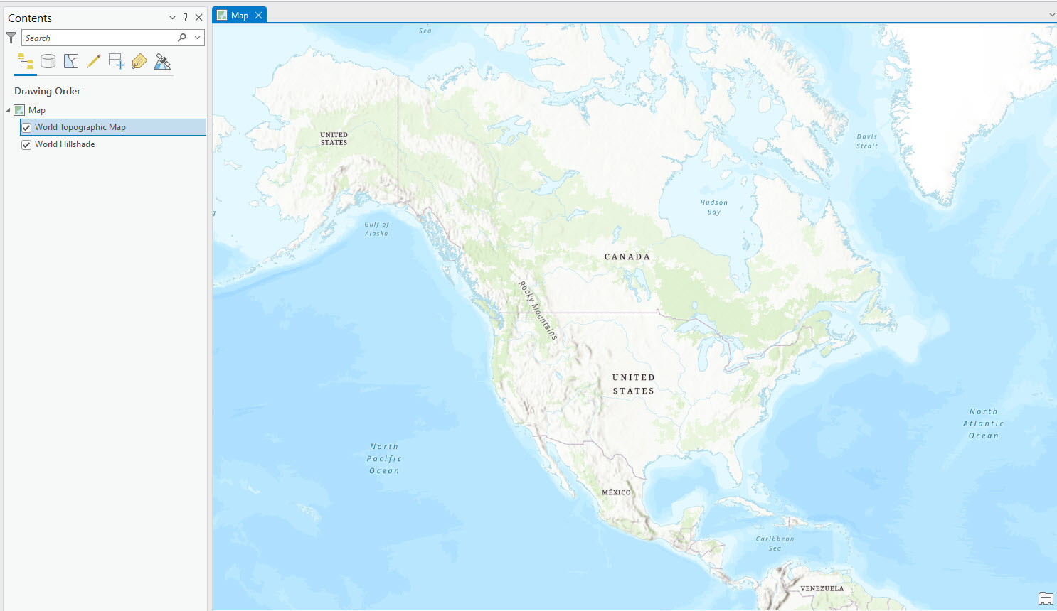 Screenshot of the World Topographic Map
