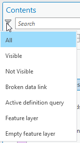 Image showing how to display only data layers with broken links.