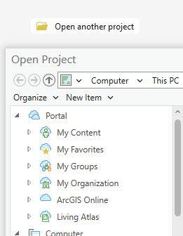 Image showing how to access ArcGIS Online and the Living Atlas.