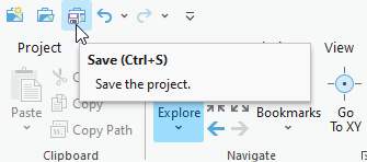 Image showing a screenshot of saving the project.