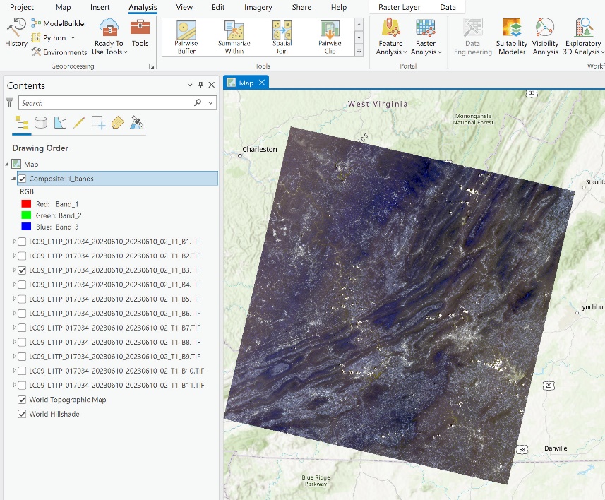 Screenshot of a composite multispectral image.