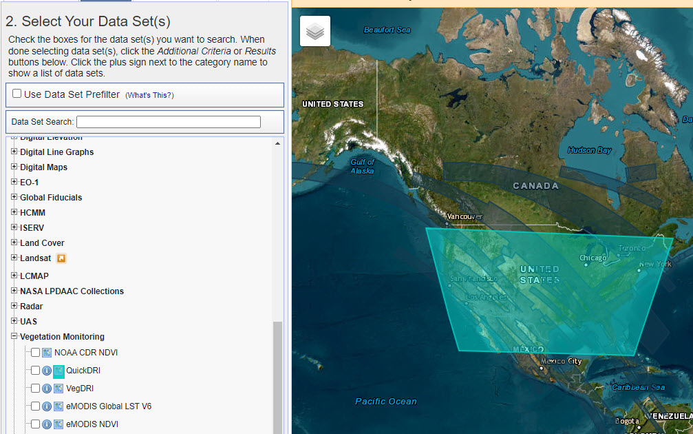 Screenshot of identifying area coverage.