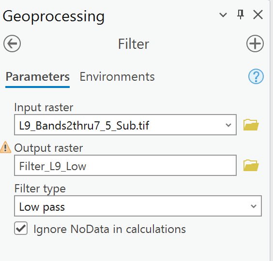 Screenshot of running a low pass filter screen.