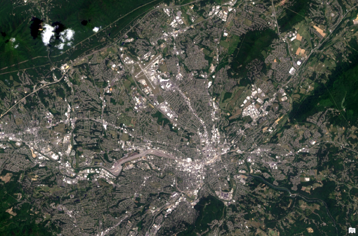 Screenshot of Landsat 9 image from the City of Roanoke.