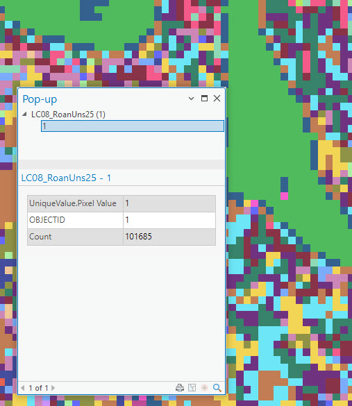 Screenshot of exploring pixel values.