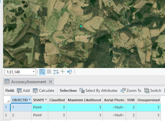 Screenshot of example of an agricultural point.