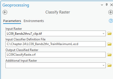 Screenshot of the classify raster tool.