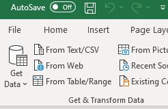 Screenshot of importing a Text/CSV file in Excel.