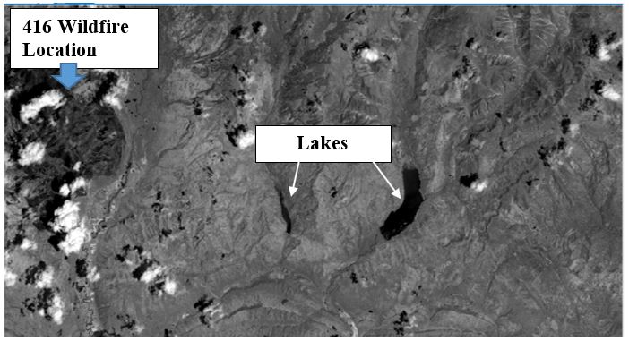 Screenshot of exploring the impact of wildfire on local lakes.