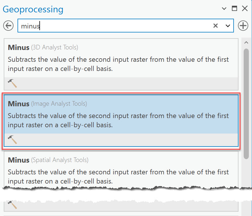 Screenshot of the Minus tool.