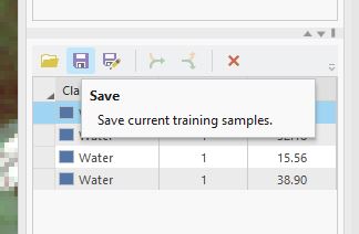 Screenshot of saving training samples.