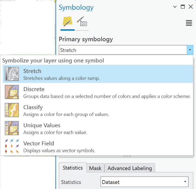 Screenshot of primary symbology types.