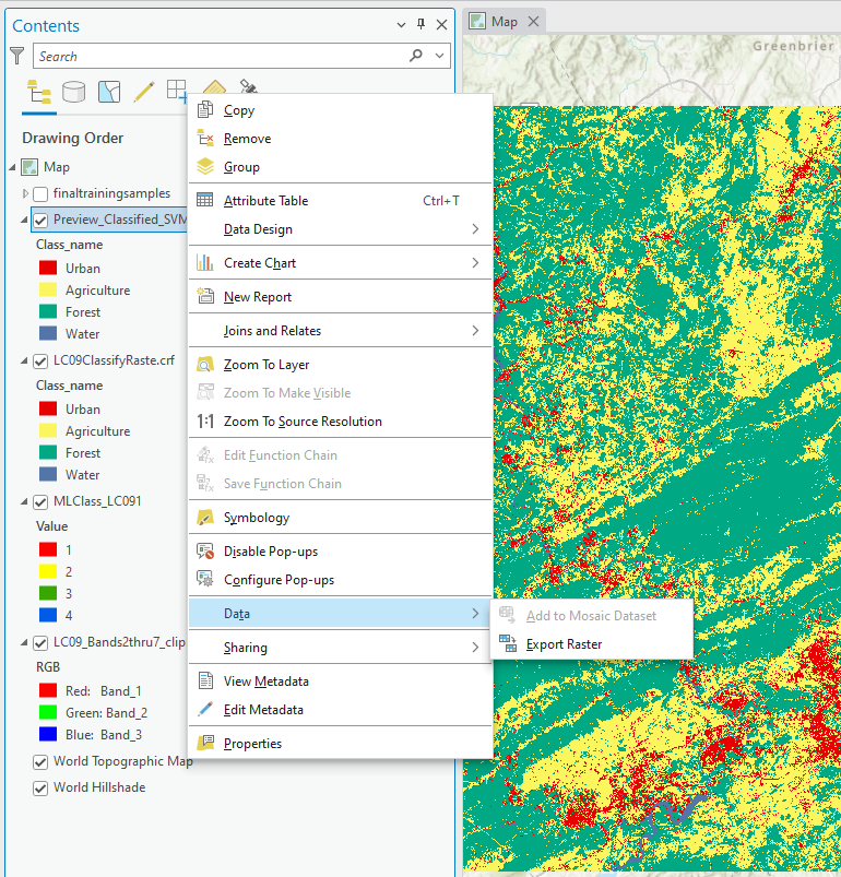 Screenshot of exporting the data to a new permanent file.