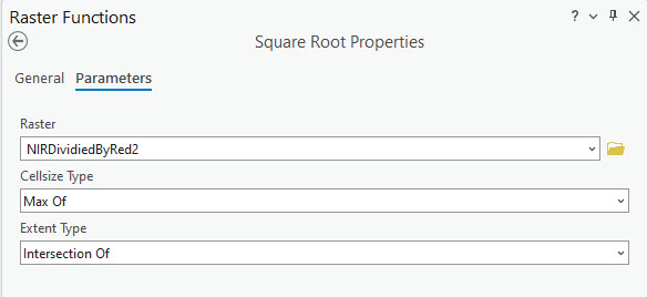 Screenshot of square root properties.