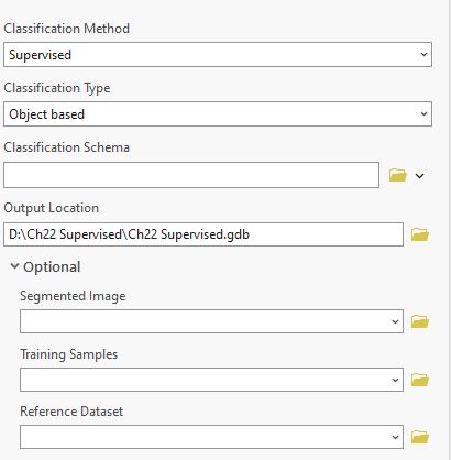 Screenshot of developing a classification schema.