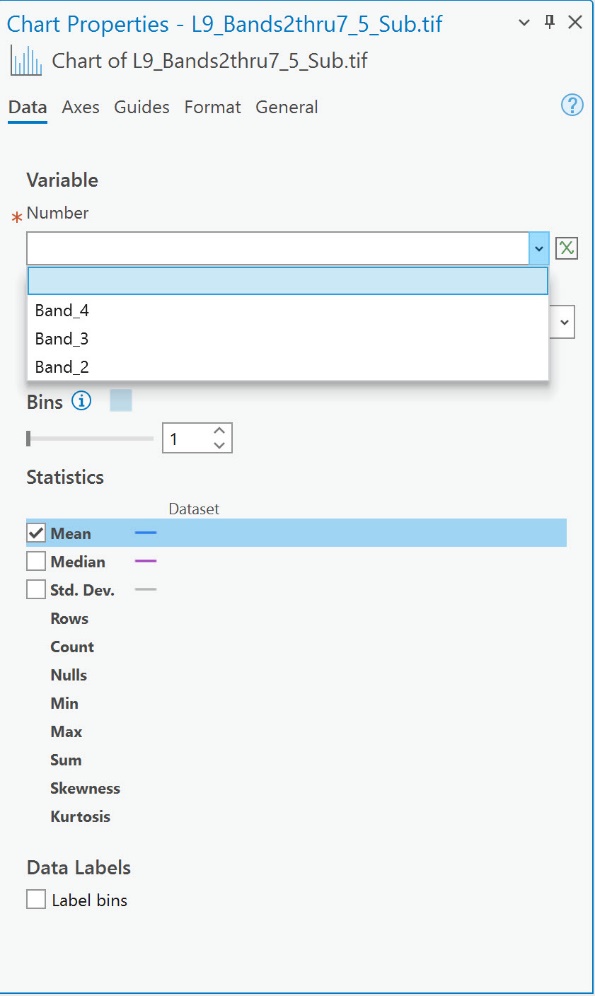 Screenshot of chart properties.