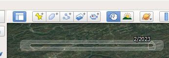 Screenshot of the Google Earth historical image toolbar.