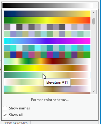 Image showing a screenshot of the elevation color scheme.
