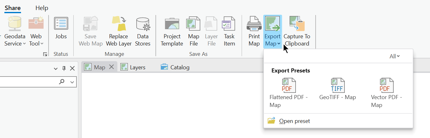 Image showing a screenshot of exporting the map.