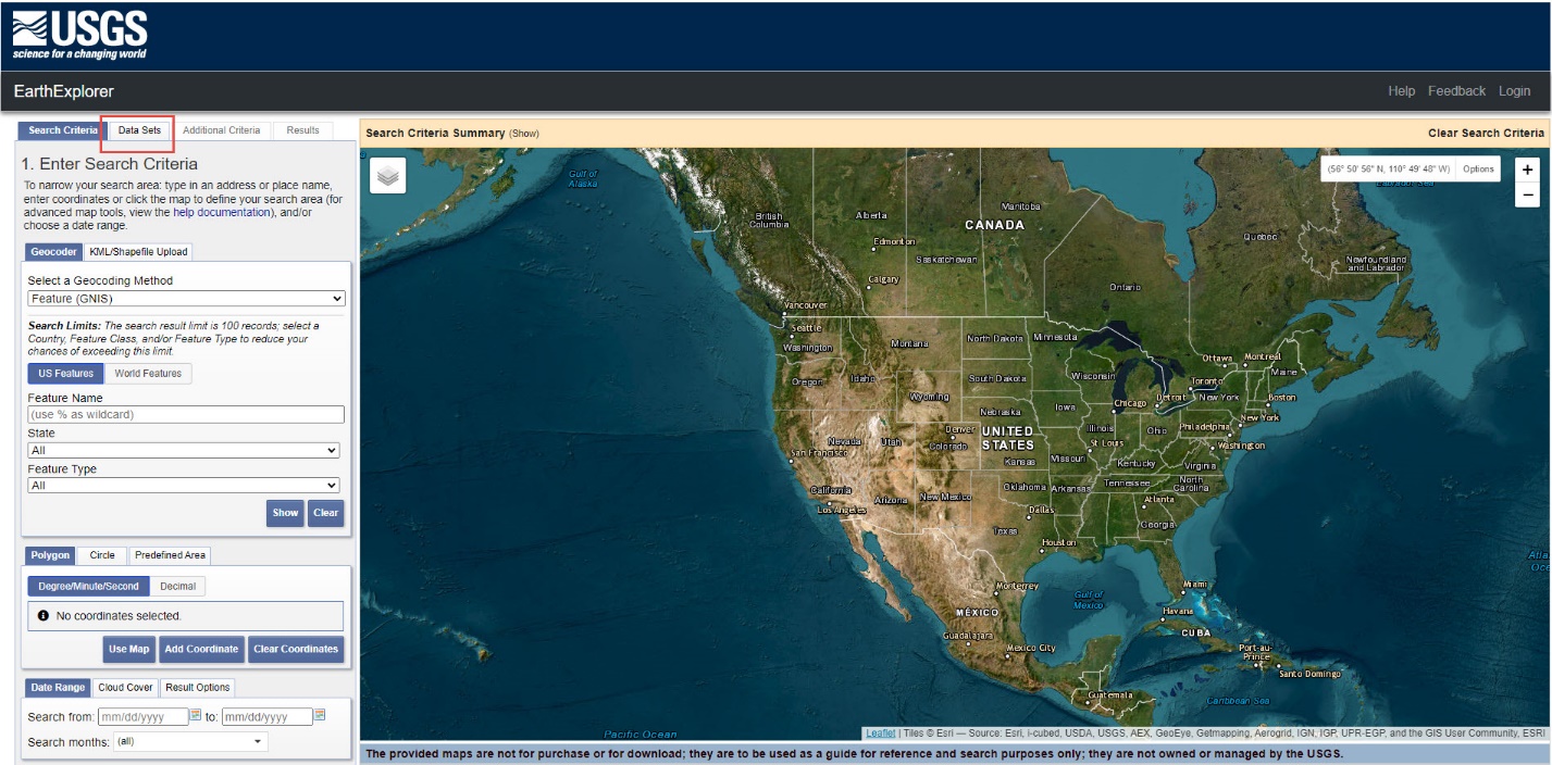 Screenshot of launching USGS Earth Explorer.