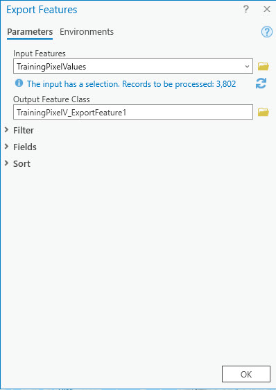 Screenshot of exporting features.