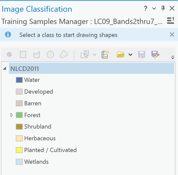 Screenshot of Tthe NLCD 2011 classification schema.