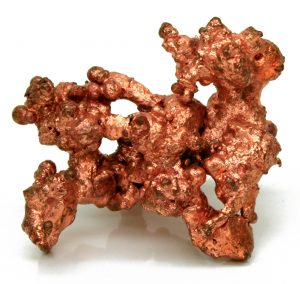 Metallic native copper.