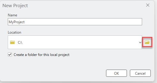 Figure 1.7. New Project dialog box