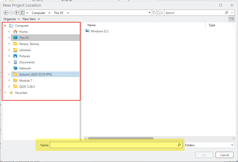 Figure 1.8. New Project Location dialog box