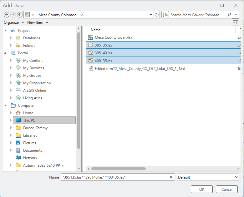 Figure 10.2 Adding all 3 Mesa County Datasets