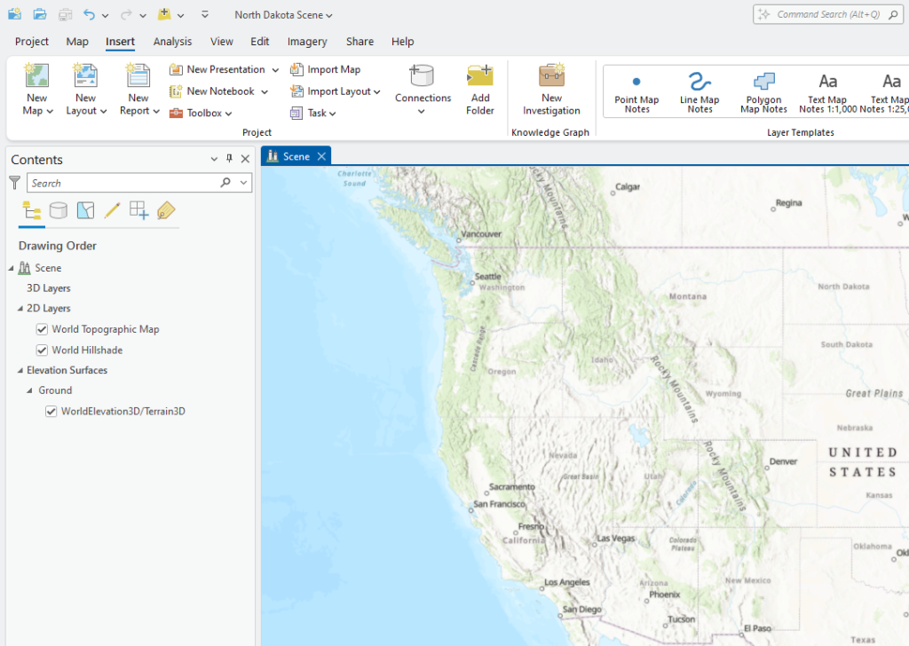 Figure 10.22 Contents and Map viewer in a Local Scene