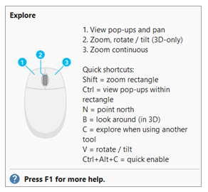 Figure 10.4 Functionality of a Mouse in ArcGIS Pro®