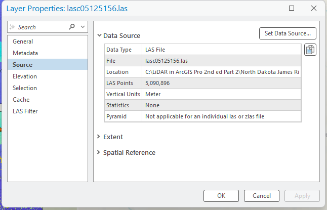 Figure 11.13 Source menu in Layer Properties