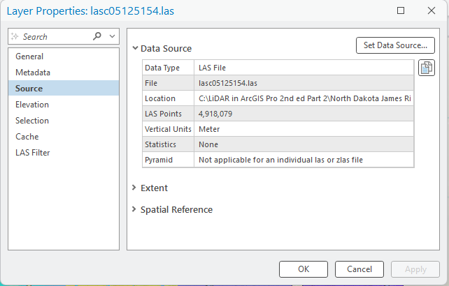 Figure 11.20 Source information for lasc05125154