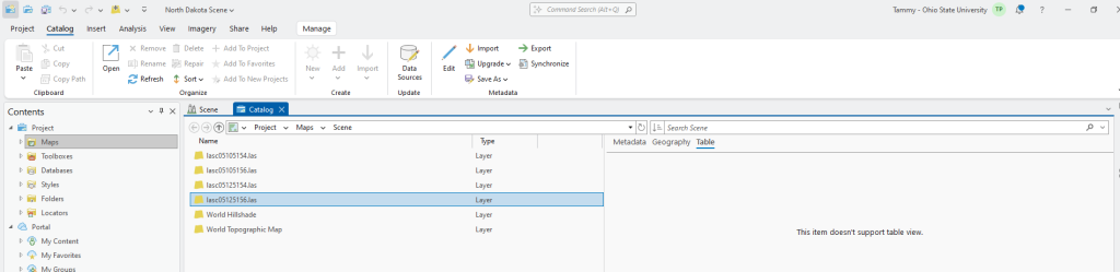 Figure 11.6 Table View in Catalog View