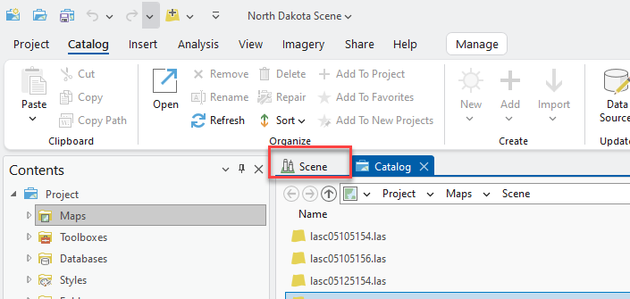 Figure 11.7 Returning to a Scene from Catalog View
