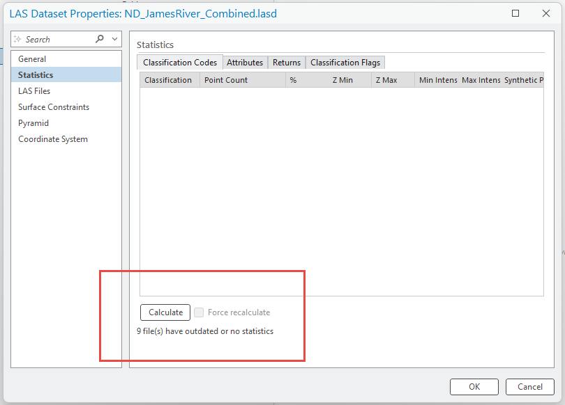Figure 13.15 Statistics Tab in Properties