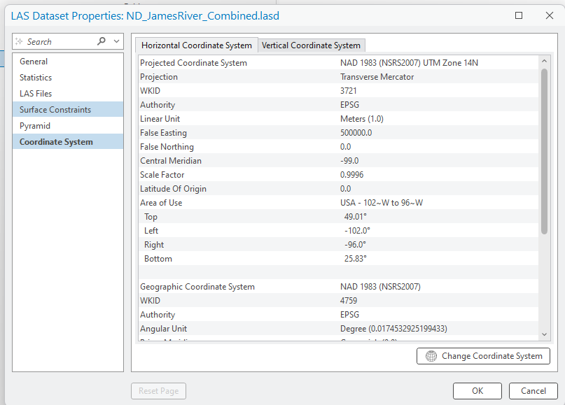 Figure 13.20 Coordinate System Information