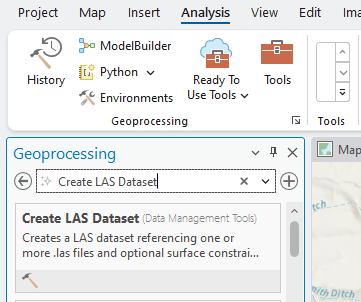 Figure 13.31 Create LAS Dataset Tool Search