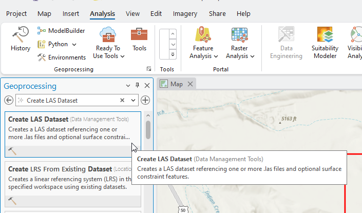 Figure 13.32 Data Management Tool Create LAS Dataset