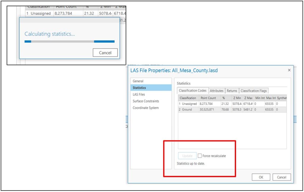 Statistics pane – Statistics up to date