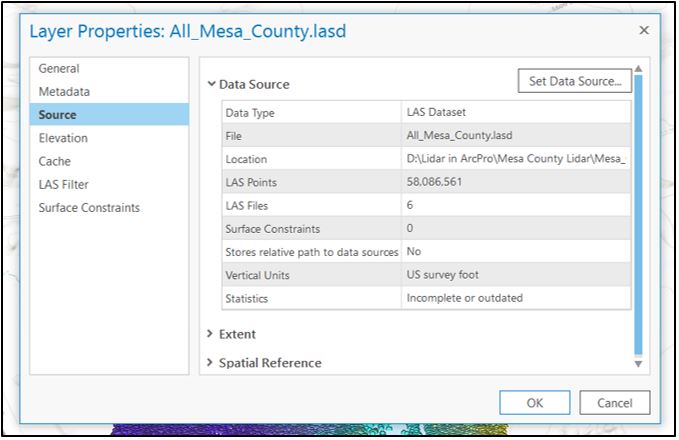 Source tab of Properties showing Statistics incomplete or outdated
