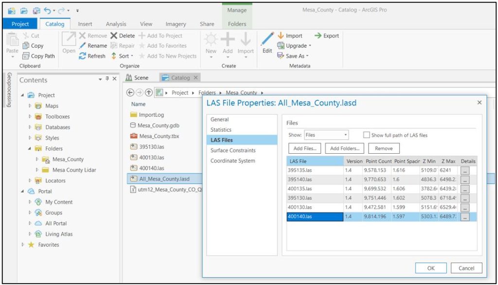 Removing tiles from a .lasd dataset using Catalog