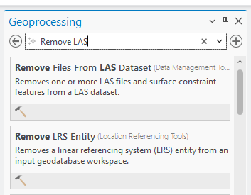 Figure 14.32 The Remove Files from LAS Dataset Tool