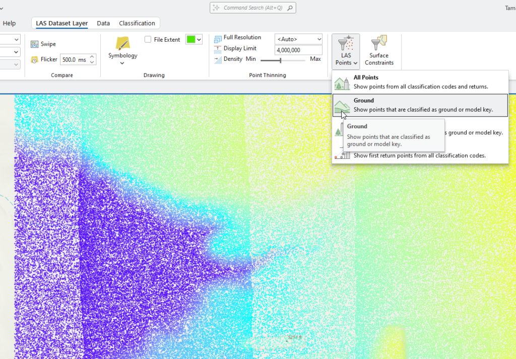 Figure 15.21 Filter for Ground Points